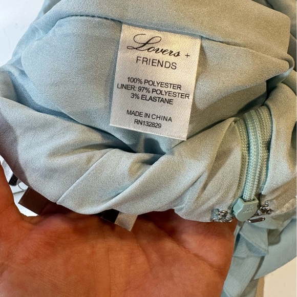 Lovers & Friends Light Blue Eden Ruffle Halter Neck High Neck Dress NWT XS - Picture 6 of 16
